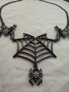 Black Spider Web Statement Necklace - Women Jewelry
